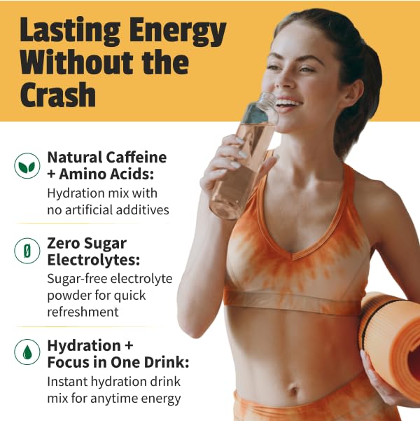 EarlyBird Energy Drink Powder - Morning Cocktail White Chocolate Mocha - Zero Sugar Electrolytes with Amino Acids - Electrolytes Powder & Caffeine Drink Mix for Morning Energy, Focus & Hydration - 45 Servings