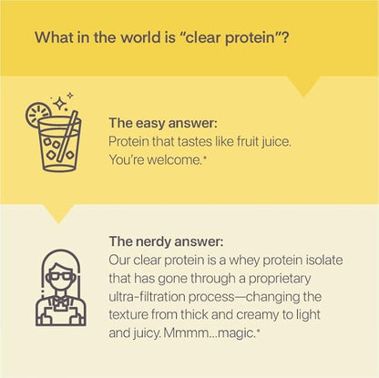 Oath Nutrition Clear Whey Isolate Protein Powder, Frosty Lemonade, 20g Complete Protein per Serving, No Added Sugar, Grass-Fed, 21 Servings