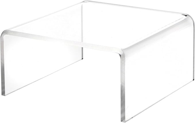 Plymor Clear Acrylic Short Square Display Riser, 2.5" H x 5" W x 5" D (3/16" thick) (12 Pack)