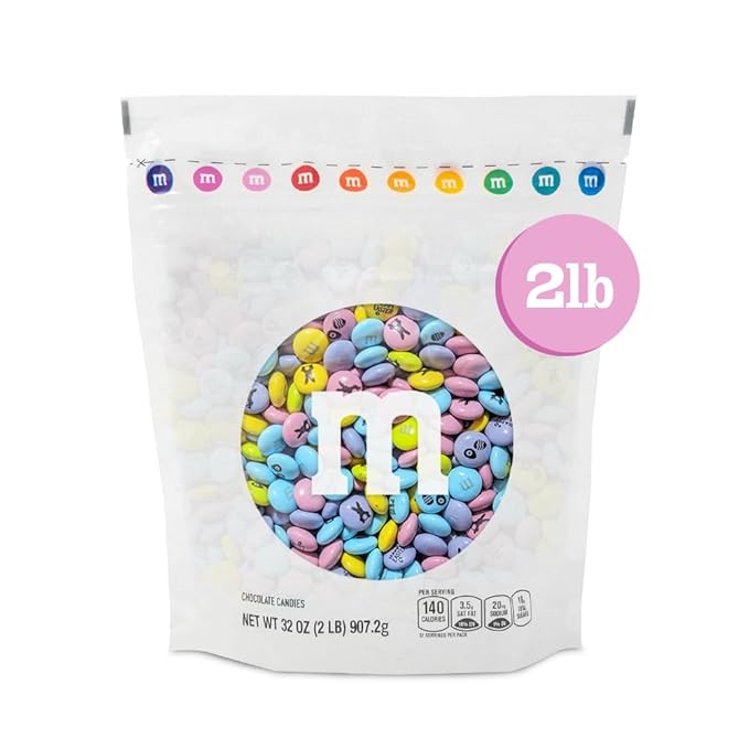 M&M’S WORLD Easter Chocolate Candies - 2lb Resealable Pack of Milk Chocolate Candy Bulk, Great for Easter Candy, Egg Hunts and More