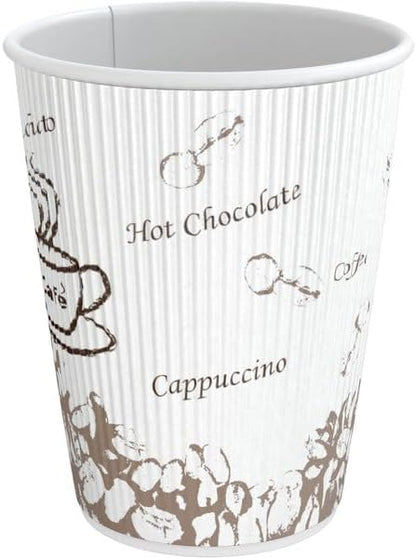 10 oz. Double Wall Bean Print Paper Hot Cup - 500/Case