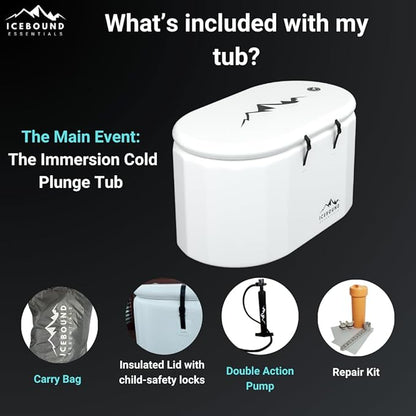 Cold Plunge Tub with 1HP Water Chiller - 135 Gallon Inflatable Ice Bath - WiFi - Dual Filtration - Ozone/UV