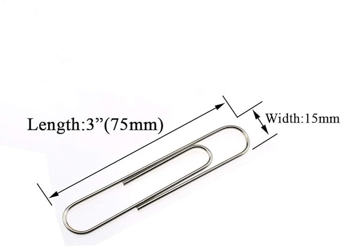 HAHIYO Paper Clips Sturdy Smooth Extra Large 3 inches Length 40 Pack Paperclips Heavy Duty Tight Grip Rust Proof Reusable Metal Bright Silver for Home Office School