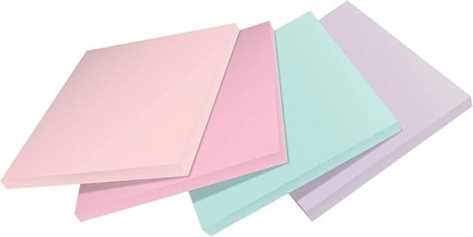 Post-it 100% Recycled Paper Super Sticky Notes, 2X The Sticking Power, 3x3 in, 24 Pads/Pack, 70 Sheets/Pad, Wanderlust Pastels Collection (654R-24SSNRPCP)