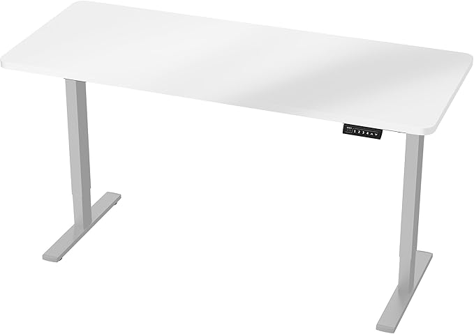 VIVO Electric Dry Erase 60 x 24 in Standing Desk, Memory Height Adjustment, 1B Series, Whiteboard Top Gray Frame, DESK-KIT-1G6WE