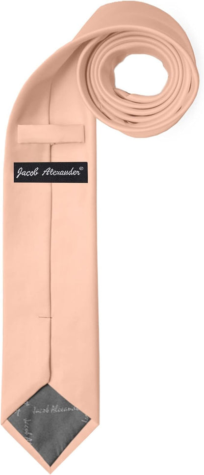 Jacob Alexander Men's Slim Width 2.75" Solid Color Tie