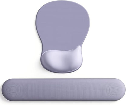 ErgoComfort Gel Wrist Rest Mouse Pad-Ergonomic Office Mousepad with Wrist Support-Non-Slip, Design Desk Accessories Mat for Home&Game Decor (09LavenderHaze Set)