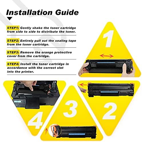 v4ink 4PK Compatible 85A Toner Cartridge Replacement for HP 85A CE285A 36A CB436A 35A CB435A Canon 125 Toner for HP Pro P1006 P1102 P1102W P1109w MFP M1212nf M1217nfw MF3010 LBP6030 LBP6030W Printer