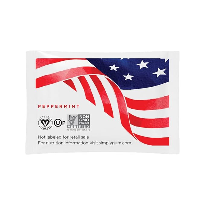 SIMPLY Peppermint US FLAG Individually Wrapped Breath Mints in Bulk, 50 Packets (2 per Packet), | Perfect for Office, School, Travel, Party Favors, Restaurants & Hospitality, Fourth of July