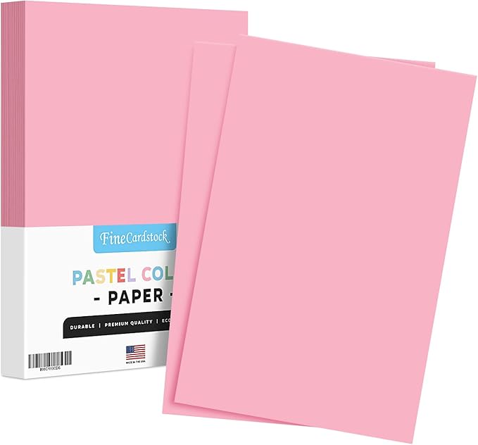 Pink Pastel Colored Paper - Perfect for Documents, Invitations, Posters, Flyers, Menus, Arts and Crafts | 11" x 17" | Regular 20lb Bond (75gsm) Paper - Smooth Finish | Bulk Pack of 100 Sheets