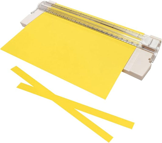 Portable A5 Paper Cutter,10.6Inch Titanium Straight Rotary Trimmers with Security Blade and Foldable Ruler,Scrapbook Paper Cutters for Cardstock Coupon,Label,Christmas and Birthday Gifts(1PC,White)