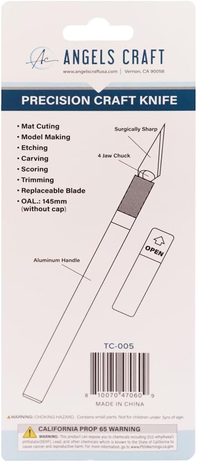 Precision Knife with 5 Replaceable Blades and Ergonomic Handles - Ideal for Cutting, Carving, Scoring, Scrapbooking and Crafting