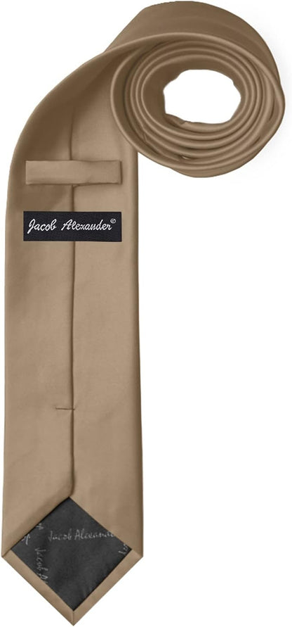 Jacob Alexander Solid Color Mens Tie - Soft-lined Necktie - Timeless Formal Look for Weddings and Business - (Regular Size)