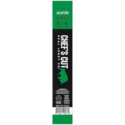 Chef’s Cut Real Snack Sticks | High Protein Meat Snack Sticks with 8g Protein, Gluten Free, Keto-Friendly| Premium Smoked Beef & Pork Blend | Jalapeño Heat | 1 oz Stick (16-Count Bag)