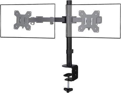Dual Monitor Mount, Heavy Duty Adjustable Double Arm Desk Stand for 13-27” Screens, Monitor Arm Desk Mount Holds Up to 22lbs with C Clamp/Grommet Base