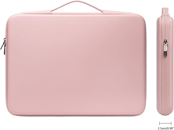 DOMISO 13.3 inch Laptop Sleeve with Handle Shockproof Computer Bag Waterproof EVA Protective Carrying Case for 13-13.3 inch Notebooks/13 MacBook Air/MacBook Pro Retina/Dell XPS 13/HP, Pink