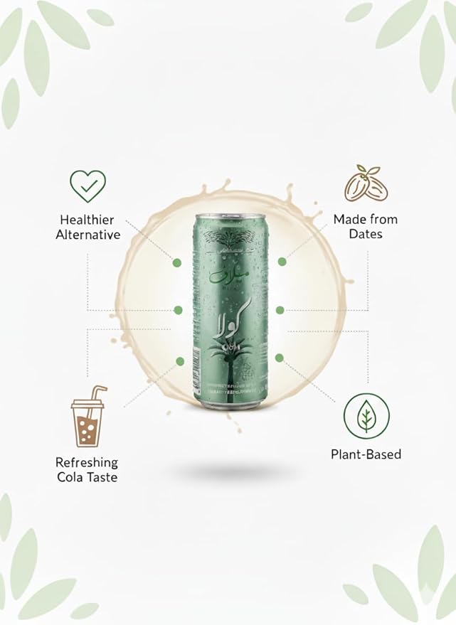 Milaf Date Cola - 8.1 fl oz | Sweet Carbonated Soda Soft Drink Made with Date Extract | Refreshing Non-Alcoholic Beverage | Ideal for Those Following Alcohol-Free Lifestyle | Innovative World First (Pack of 24)