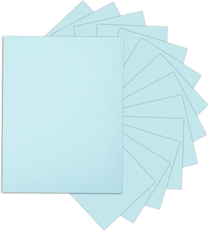 24 Sheets Light Blue Cardstock 8.5 x 11 Pastel Paper, Goefun 80lb Card Stock Printer Paper for Invitations, Menus, Crafts, DIY Cards