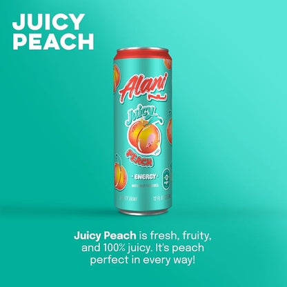 Generic Alani. Nu Energy Drink Variety Pack | (Pack Of 12) | 4 Different Flavors : Orange Kiss, Pink Slush, Juicy Peach and Cherry Slush -12 fl. oz - By The Munchie Mix