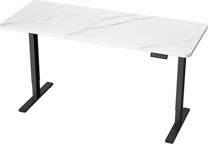 VIVO Electric Dry Erase 60 x 24 in Standing Desk, Memory Height Adjustment, 1B Series, White Marble Pattern Top, Black Frame, DESK-KIT-1B6WM