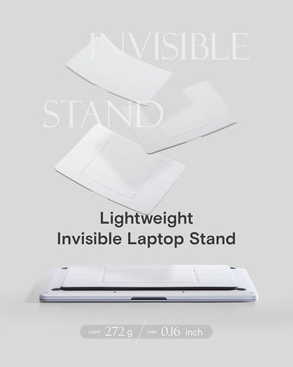 MOFT Invisible Laptop Stand for Desk, Stick-Free Tablet and Computer Stand with Dual-Angle, Foldable&Portable Laptop Riser Holder, Fits 13"+ Tablets & 15"+ Laptops, Space Gray (Non-Adhesive Version)