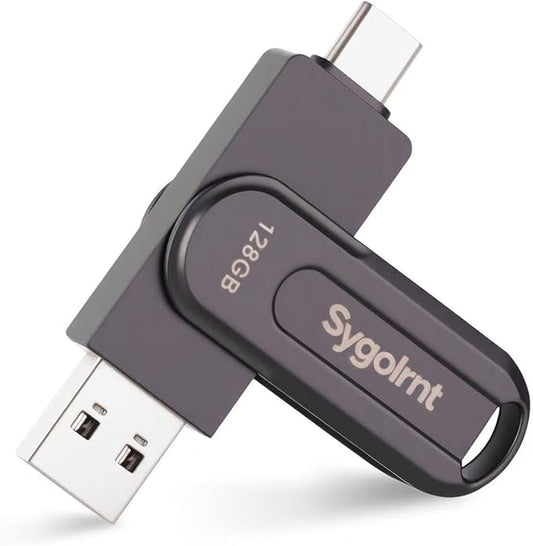 128GB USB Flash Drive, 3.0 - USB C & USB A 2-in-1 Memory Stick, Jump Drive with Keychain, Storage Photos Thumb Drives for iPhone 17/16/15, Android Phones, Laptops, Mac, iPad, Desktops, Tablet