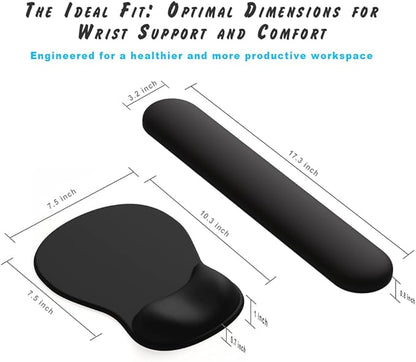 ErgoComfort Gel Wrist Rest Mouse Pad-Ergonomic Office Mousepad with Wrist Support-Non-Slip, Design Desk Accessories Mat for Home&Game Decor (09PinkSerenity Set)
