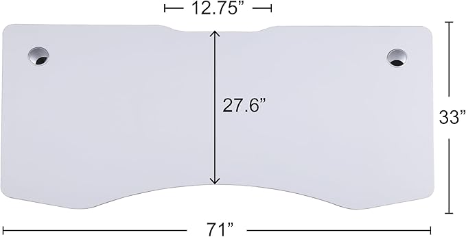 ApexDesk Elite Pro Series 71" x 33" Electric Height Adjustable Stand up Desk, Sit Stand Home Office Desk, Computer Desk - Curved Moon White