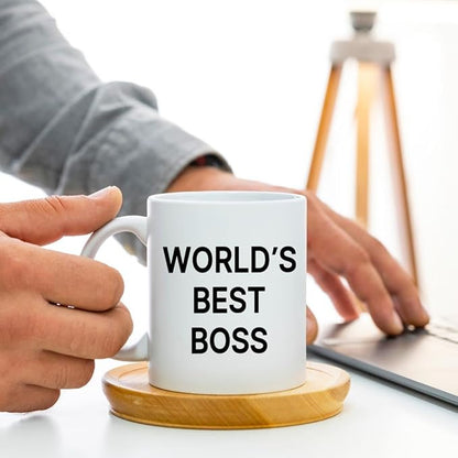 Breezy Valley World's Best Boss Mug - Funny Gifts for Women and Men, Boss Day, Christmas or Birthday Gift for Male or Female, Coffee Mug for Office, 11oz