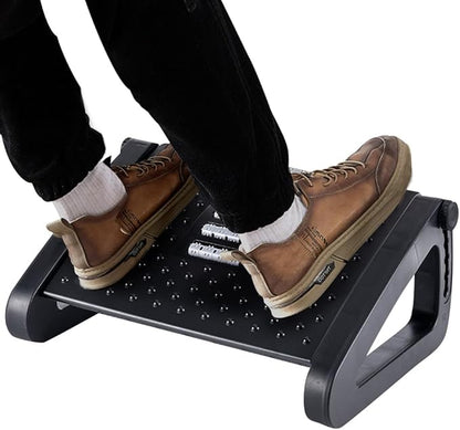 Foot Rest, Six Heights Adjustable Foot Rest for Under Desk at Work, Ergonomic Foots Stool for Under Office Desks, Under Desk Footrest with Foot Massage Roller, Chair Footrest for Leg Rests