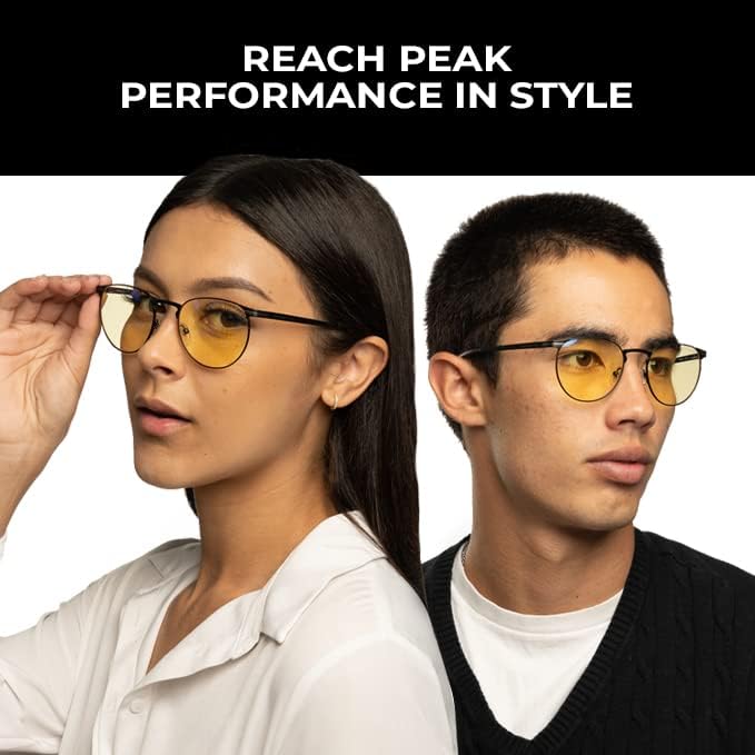 Gunnar - Premium Gaming and Computer Glasses - Blocks 65% Blue Light - Mateo, Onyx, Amber Tint