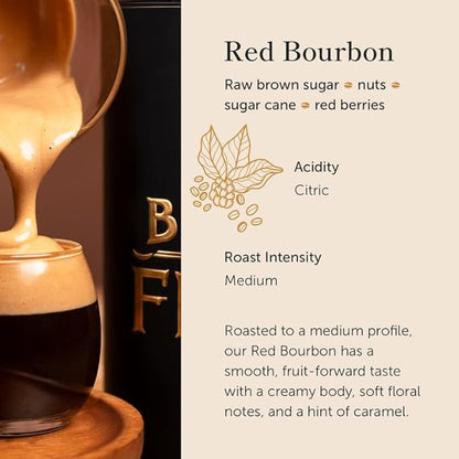 Bean of Fire El Salvador Red Bourbon Natural Ground Coffee – Medium Roast, Single Origin Specialty, Smooth & Fruity Cup (16 oz)