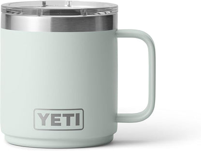 YETI Rambler 10 oz Ceramic Lined Stackable Mug, Vacuum Insulated, Stainless Steel with MagSlider Lid, Ridgeline