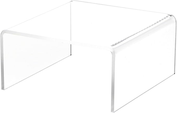 Plymor Clear Acrylic Short Square Display Riser, 3" H x 6" W x 6" D (3/16" thick) (12 Pack)