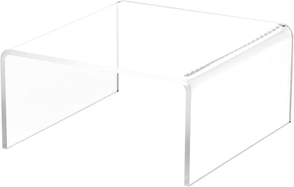 Plymor Clear Acrylic Short Square Display Riser, 3" H x 6" W x 6" D (3/16" thick) (12 Pack)
