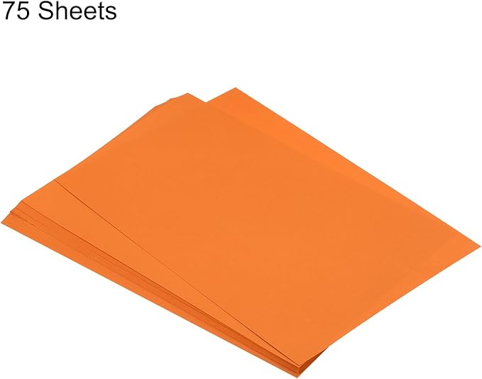 MECCANIXITY 75 Sheets A4 Colored Print Copy Paper 8.3" x 11.7" Origami Paper Printer Paper 80gsm for Printing, Document Copying, Art Craft,Orange Red