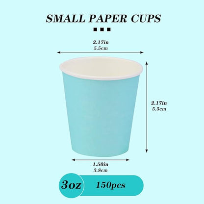 150 Pack 3oz Paper Cups, Bathroom Cups Disposable,Moushwash Cup Small Snack Cup for Water, Juice,Candy Ideal for Party Bathroom and Office