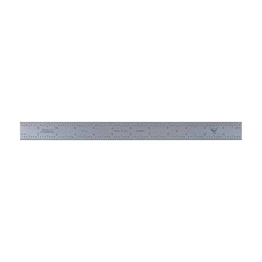 PEC Tools 12" Rigid Metal Ruler, Machinist Rule Made from High-Quality Carbon Steel with Satin Chrome Finish, 4R Graduaction (1/8", 1/16", 1/32", 1/64"), Trusted by Professionals, Made in USA