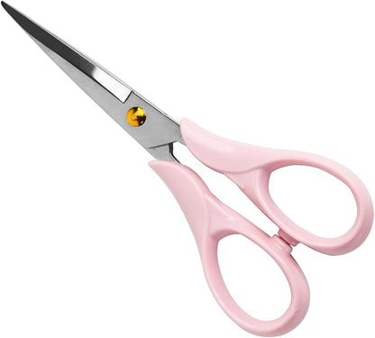 Creechw 6.3" Multi-purpose Scissors with Stainless Steel Blade and Acrylic Handle, Craft Scissors for Office, School, Home, Cute Desk Supplies, Tijeras (6.3" Pink)
