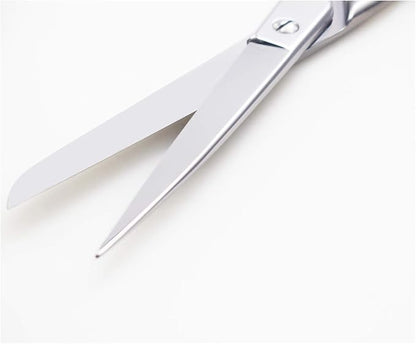 Silver Office Scissors, Heavy Duty Sewing, Tailor Fabric Sewing Paper Cutting Shears Stainless Steel Cutter Leather Art Craft Office Scissors (8 Inch)