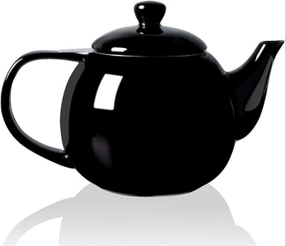 Sweejar Porcelain Teapot with Removable Stainless Steel Infuser,Microwave & Dishwasher Safe Tea Pots for Loose Tea,Tea Infuser Pots for Chrismas Women Gift (30oz Black)