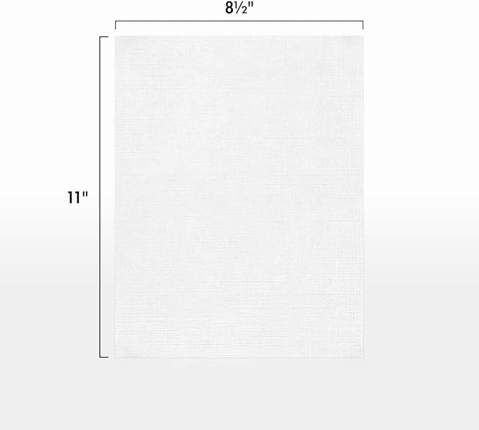 LUXPaper 8.5" x 11" Linen Paper | Letter Size | White Linen | 24lb. Paper Weight (60lb. Text) | 50 Qty