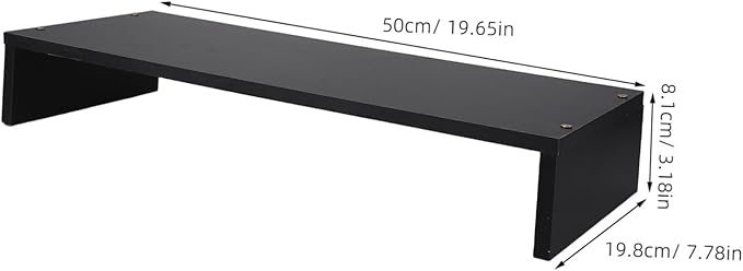 Minimalist Wood Monitor Stand Desk Riser with Anti-slip Surface Ergonomic Computer and Notebook Riser Shelf for Desktop Laptop Printer Sturdy Organizer for Office Workspace Black