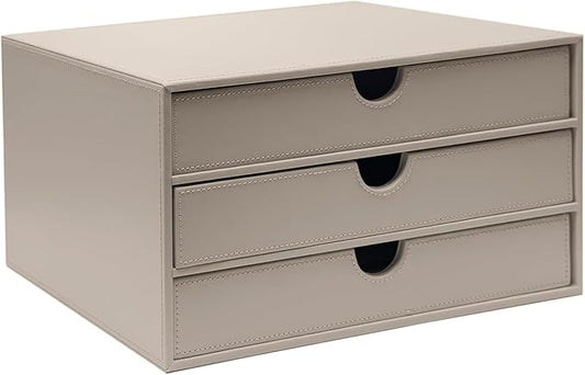 UnionBasic Document Organizer, 3-Drawer File Cabinet Document Storage Box, Office Desktop Filing Organizer, Feather Gray