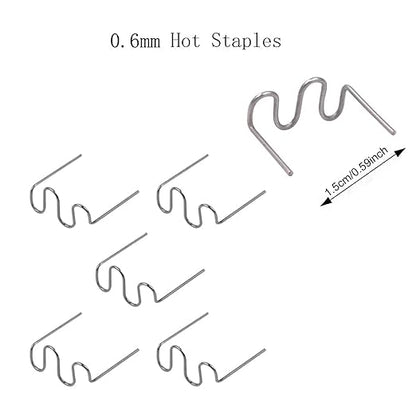 1000PCS Hot Plastic Welder Staples 0.6mm Automotive Plastic Repair Welding Staples for All Cars, 0.6mm Wave Bumper Repair Welding Rod