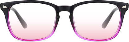 TIJN Blue Light Blocking Glasses for Women Men Clear Frame Square Nerd Eyeglasses Anti Blue Ray Computer Screen Glasses