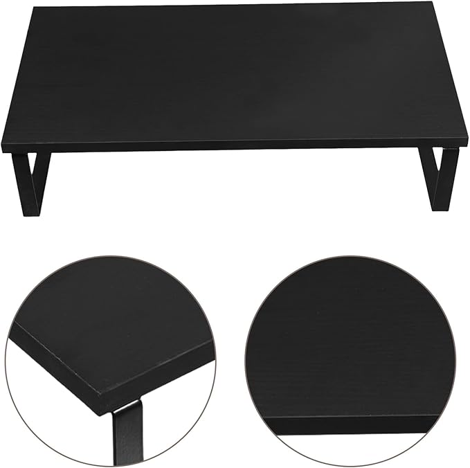 Ergonomic Computer Monitor Stand Riser Black Desk Riser for Stable Screen Elevation to Posture and Work Efficiency