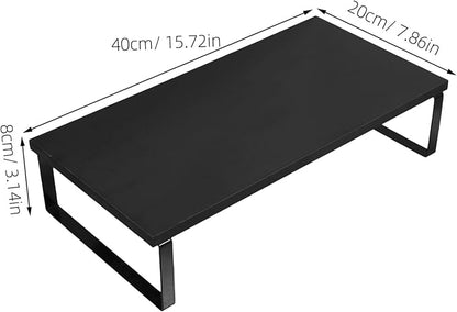Mikinona Practical Monitor Riser Stand Black Sturdy Computer Stand for Desk Laptop Table Printer Office Use