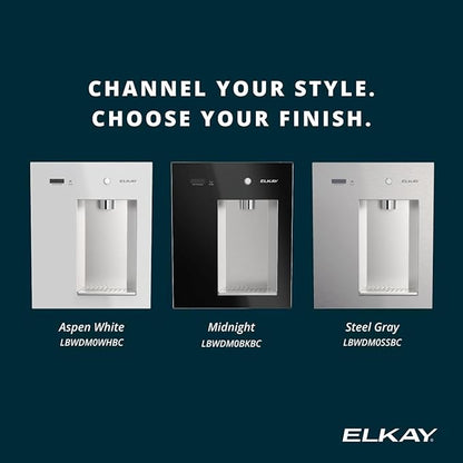 Elkay Liv EZ Built-in Filtered Wall-Mount Water Dispenser – Battery Powered, NSF Certified, Push Button, Reduces Lead & PFAS, Midnight Black – Ideal for Home