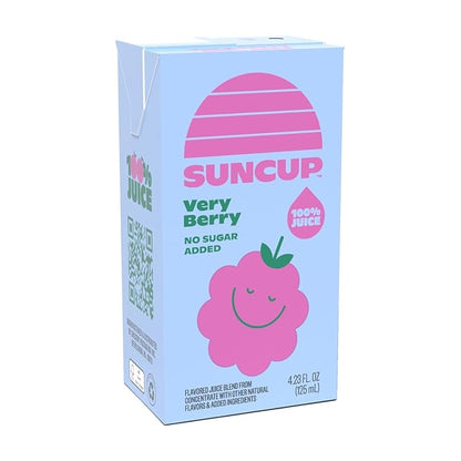 SunCup Juice - Very Berry (40 Pack) 4.23 oz Juice Box with Straw | 100% Very Berry Blend for Kids, Bulk Pack for School Lunches, Snacks, Classrooms, Travel, Parties, Sports Teams, and Everyday Drinks